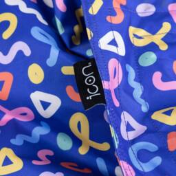 icon Kids Giant Bean Bag Floor Cushion Checkfetti Print Multi Coloured in Blue - thumbnail 5