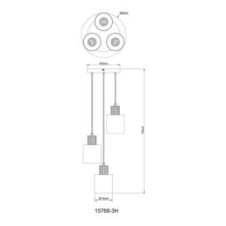 Netlighting Aleidis Cluster Pendant Matt Black Smoke Glass Shade 3x E27 - thumbnail 5