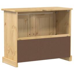Berkfield Home Beautiful Bathroom Sink Cabinet Corona 73x33x60 cm Solid Wood Pine in Tan - Size: 73 x 33 x 60 cm - thumbnail 6