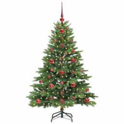 Berkfield Home Artificial Christmas Tree with 150 LEDs Green 120 cm PE & PVC - thumbnail 3