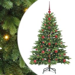 Berkfield Home Artificial Christmas Tree with 150 LEDs Green 120 cm PE & PVC - thumbnail 2