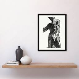 Artery8 Reijer Stolk Anatomical Study Of Gluteal Muscles Framed Wall Art Print in White - Size: A3 - thumbnail 2