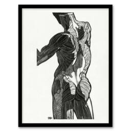Artery8 Reijer Stolk Anatomical Study Of Gluteal Muscles Framed Wall Art Print in White - Size: A3 - thumbnail 1