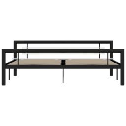 Berkfield Home Bed Frame Black & White Metal 180x200 cm Super King - thumbnail 3