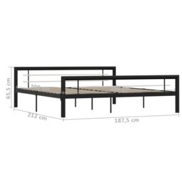 Berkfield Home Bed Frame Black & White Metal 180x200 cm Super King - thumbnail 6