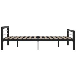 Berkfield Home Bed Frame Black & White Metal 180x200 cm Super King - thumbnail 4
