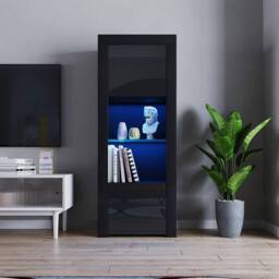 SPETLEK Cabinet Sideboard Black Matt Body & Black High Gloss Doors - thumbnail 2