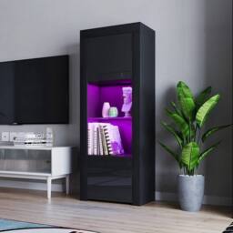 SPETLEK Cabinet Sideboard Black Matt Body & Black High Gloss Doors - thumbnail 4