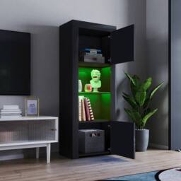 SPETLEK Cabinet Sideboard Black Matt Body & Black High Gloss Doors - thumbnail 5