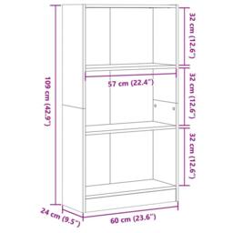 Berkfield Home Bookcase Old Wood 60x24x109 cm Engineered Wood in Brown - Size: 60 x 24 x 109 cm - thumbnail 9