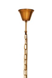 Orsina 5 Bulb Drum Pendant Light, Chrome Frame with Fluted Glass Panels, Chic Art Deco Ceiling Light Fixture in Brown - thumbnail 4