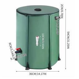 EONLION 50L Collapsible Rain Barrel Water Collection System Rain in Green - Size: 500mm - thumbnail 2