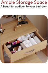 Home Discount Vida Designs Isla Dressing Table Set with Built-in Mirror & Stool in Brown - thumbnail 6