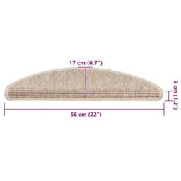 Berkfield Home Stair Mats Self-adhesive 15 pcs 56x17x3 cm Light Beige - Size: Medium - thumbnail 8
