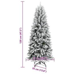 Berkfield Home Beautiful Artificial Christmas Tree with Flocked Snow 120 cm PVC&PE in White - thumbnail 8