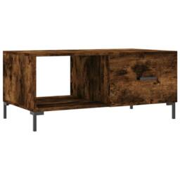 Berkfield Home Coffee Table Smoked Oak 90x50x40 cm Engineered Wood in Brown - Size: 90 x 50 x 40 cm - thumbnail 1