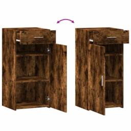 Berkfield Home Sideboard Smoked Oak 45x42.5x93 cm Engineered Wood in Brown - thumbnail 7