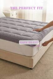 Garden Sanctuary Comfortable Quilted Mattress Topper in Grey - thumbnail 4