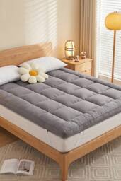 Garden Sanctuary Comfortable Quilted Mattress Topper in Grey - thumbnail 2