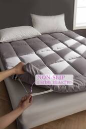 Garden Sanctuary Comfortable Quilted Mattress Topper in Grey - thumbnail 5