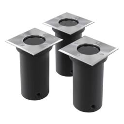 Berkfield Home Outdoor Ground Lights 3 pcs Square in Black - thumbnail 1