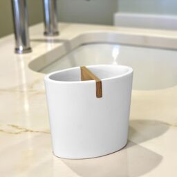 Showerdrape Sonata Black & Bamboo 3 Piece Bathroom Accessory Set in White - thumbnail 4