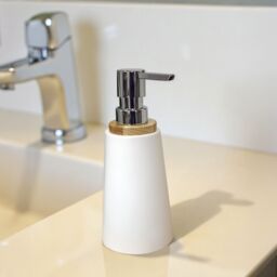 Showerdrape Sonata Black & Bamboo 3 Piece Bathroom Accessory Set in White - thumbnail 2