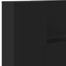 Berkfield Home Headboard Cabinet with LED Black 220x16.5x103.5 cm - thumbnail 9