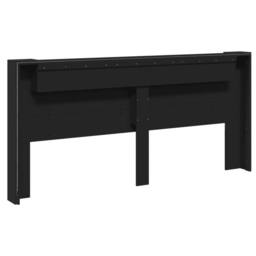 Berkfield Home Headboard Cabinet with LED Black 220x16.5x103.5 cm - thumbnail 8