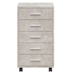 Berkfield Home Drawer Cabinet with Castors Concrete Grey Engineered Wood - thumbnail 6