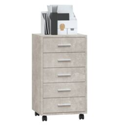 Berkfield Home Drawer Cabinet with Castors Concrete Grey Engineered Wood - thumbnail 4