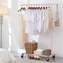 FLAVORA Pink-Heavy Duty Clothes Rail Extendable Top Bar in Pink - Size: 500mm - thumbnail 2