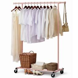 FLAVORA Pink-Heavy Duty Clothes Rail Extendable Top Bar in Pink - Size: 500mm - thumbnail 4