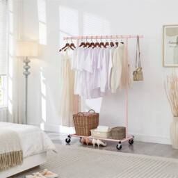 FLAVORA Pink-Heavy Duty Clothes Rail Extendable Top Bar in Pink - Size: 500mm - thumbnail 5