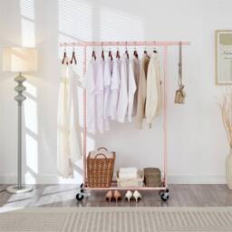 FLAVORA Pink-Heavy Duty Clothes Rail Extendable Top Bar in Pink - Size: 500mm - thumbnail 3