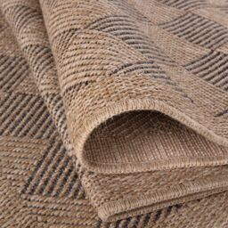 THE RUGS Jute Look Diamond Design Outdoor Rug Dark Grey Patio Nature 5300DG - Size: 140 cm x 200 cm - thumbnail 4