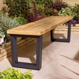 Rowlinsons Stockholm Six Seater Wooden Bench Set in Brown - thumbnail 4