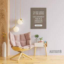 "Artery8 Friends Quote Sarcastic Comment Chandler Canvas Wall Art Print in Brown - Size: W18"" x H24""" - thumbnail 3