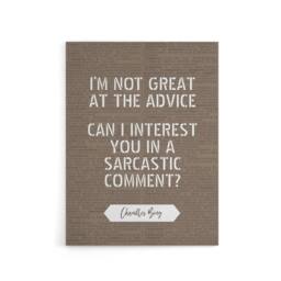 "Artery8 Friends Quote Sarcastic Comment Chandler Canvas Wall Art Print in Brown - Size: W18"" x H24""" - thumbnail 1