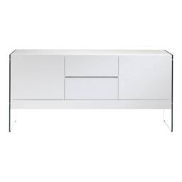 Angel Cerda White MDF Sideboard with Tempered Glass Legs - thumbnail 2