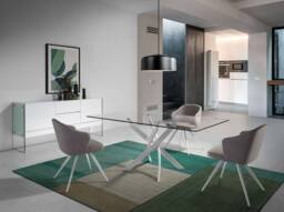 Angel Cerda White MDF Sideboard with Tempered Glass Legs - thumbnail 4