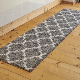 Kukoon Grey Cream Trellis Scandi Super Soft Shaggy Rug - Size: 110 cm x 160 cm - thumbnail 5