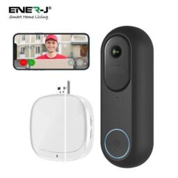 Light Glow 1080P Wired & Wireless Video Doorbell kit with 5200mah battery & USB foldable Chime in Black - thumbnail 3