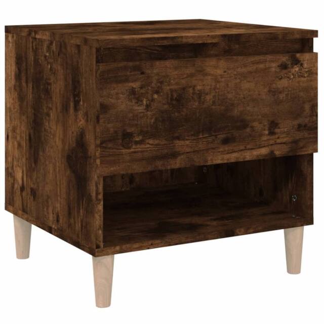 Berkfield Home Bedside Table Smoked Oak 50x46x50 Engineered Wood in Brown - image 1