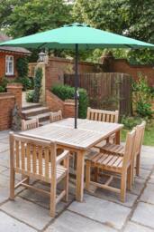 Glamhaus Green Garden Table Parasol Crank Handle Waterproof Sun Umbrella 2.7M - thumbnail 6