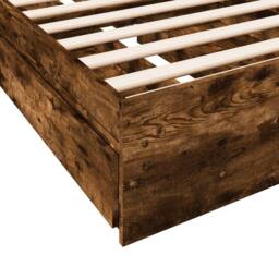 Berkfield Home Modern Bed Frame with Drawers without Mattress Smoked Oak 90x190 in Brown - Size: Single - thumbnail 8