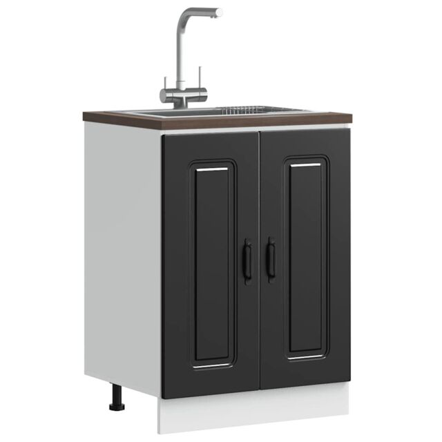 Berkfield Home Sink Base Cabinet Kalmar Black 60x46x81.5 cm Engineered Wood - image 1