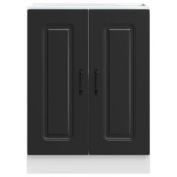 Berkfield Home Sink Base Cabinet Kalmar Black 60x46x81.5 cm Engineered Wood - thumbnail 4