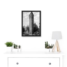 Artery8 Flat Iron Building New York NYC 1903 Vintage Historical Photo A4 Artwork Framed Wall Art Print in Black - thumbnail 2