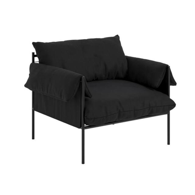 Lemon Pavilion Furniture Wardour Chair - House Weave/Metal - L86xW100xH83 cm - Onyx/Black in Black - image 1